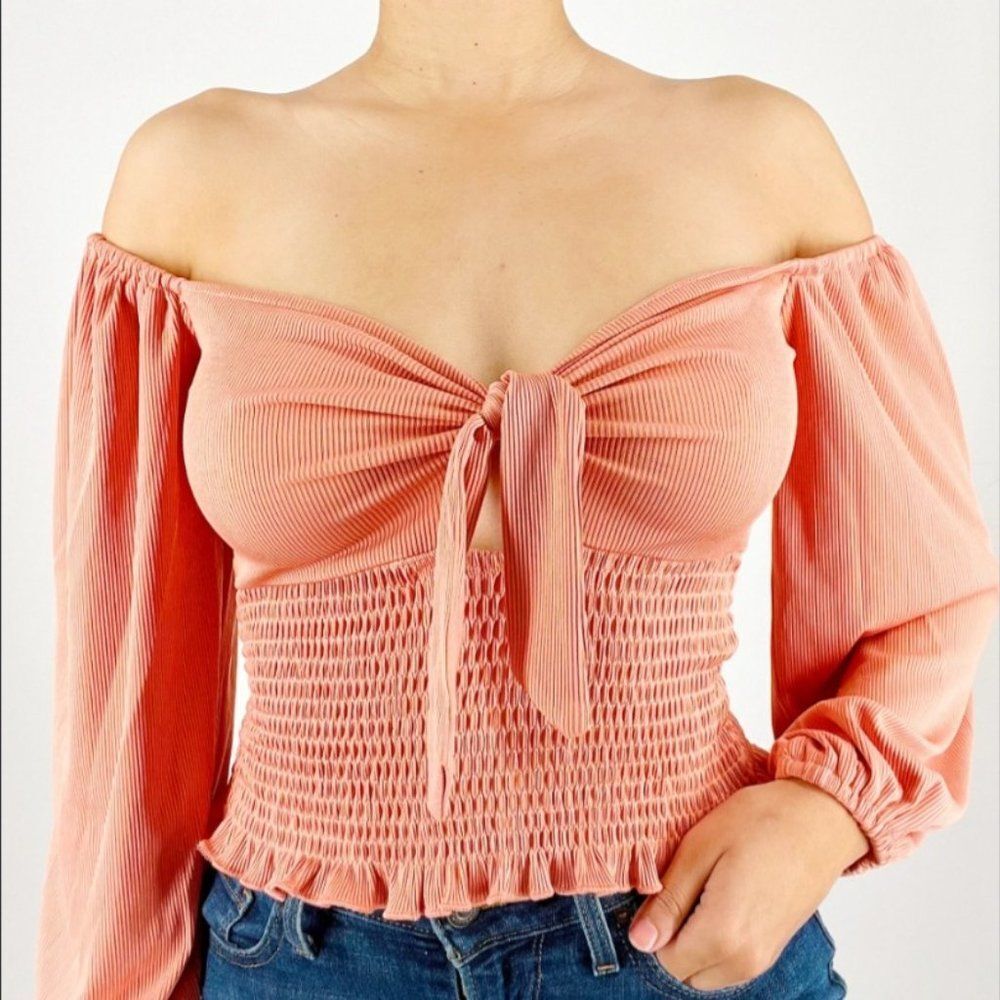Peach off shoulder top - Picture 1 of 2